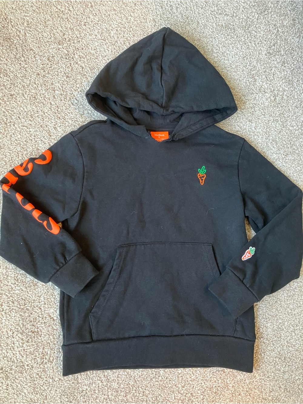 Carrots by Anwar Carrots Black Hoodie Size Medium 8